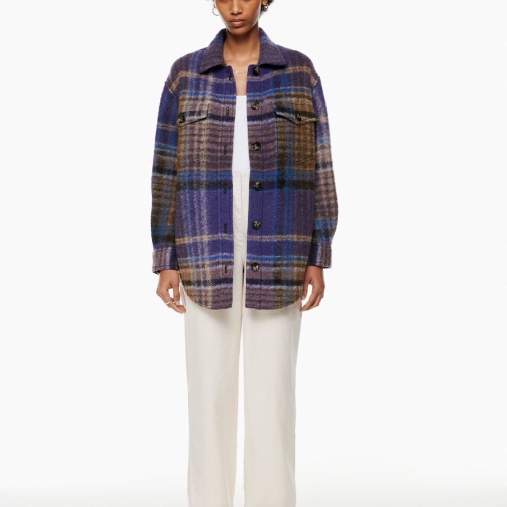 Aritzia Ganna Wool Plaid Shirt Jacket - Size S